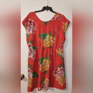 Old Navy Orange Floral Sleeveless Dress